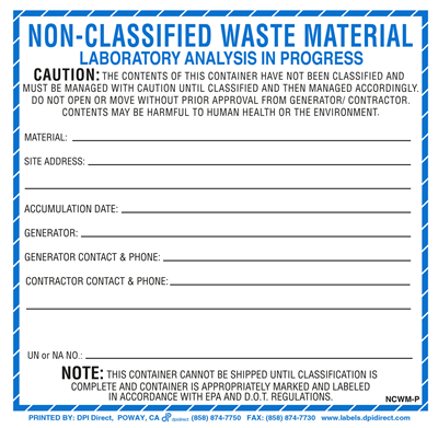 Non-Classified Waste Material - 6x6 