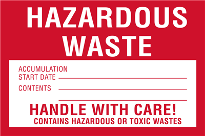 Hazardous Waste Accumulation - (500 /Roll)